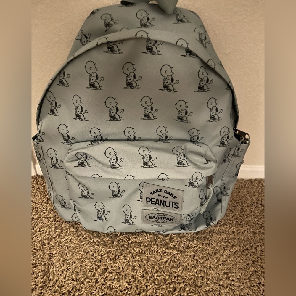 Eastpak Peanuts Light Gray Backpack - image 1